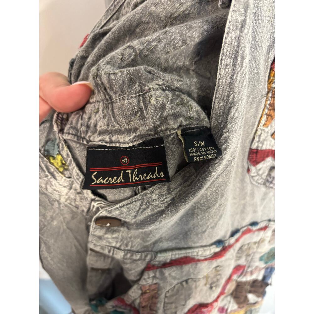 Sacred Threads Elephant Patchwork Cotton Overalls… - image 4